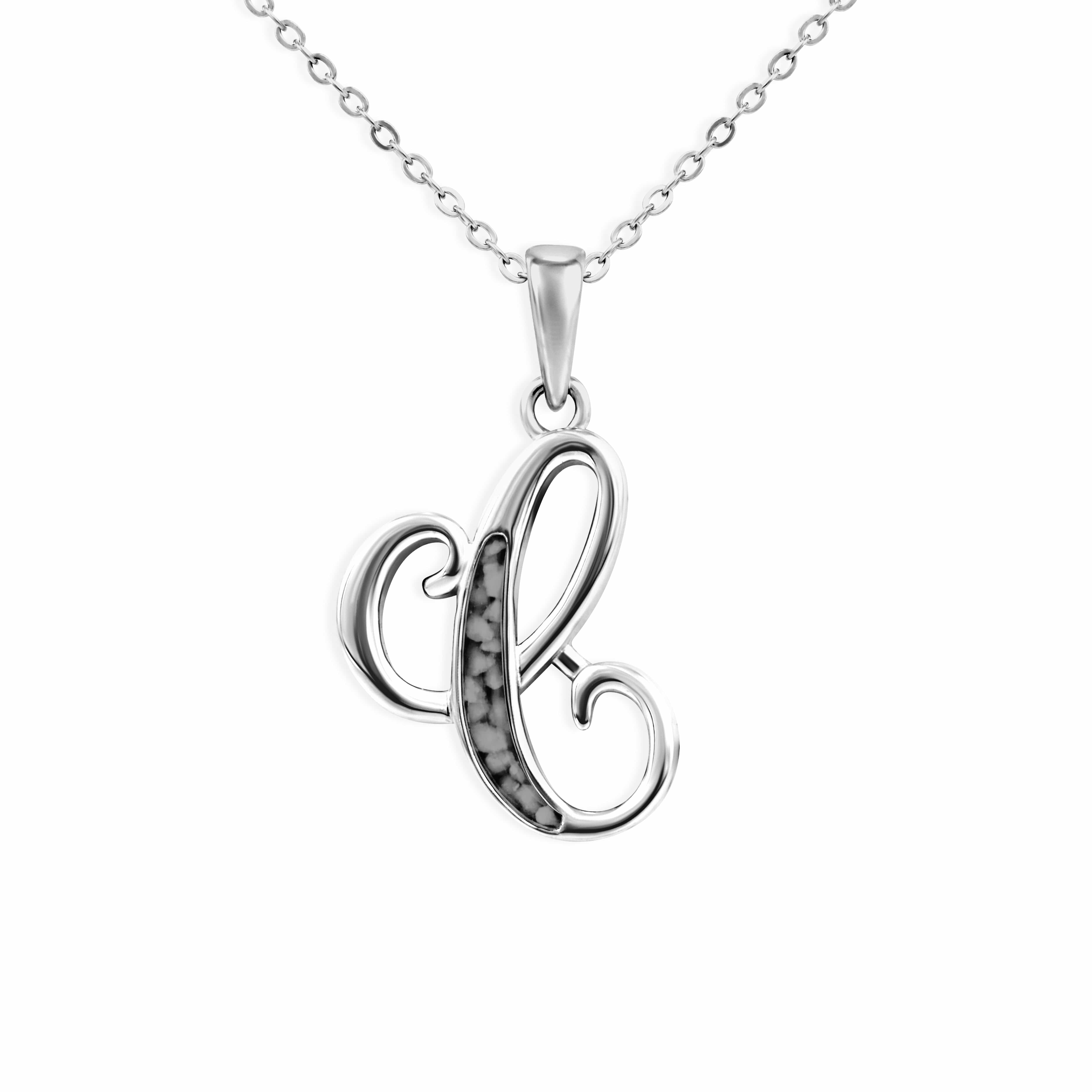 EverWith Alphabet Memorial Ashes Pendant - Letter C Black