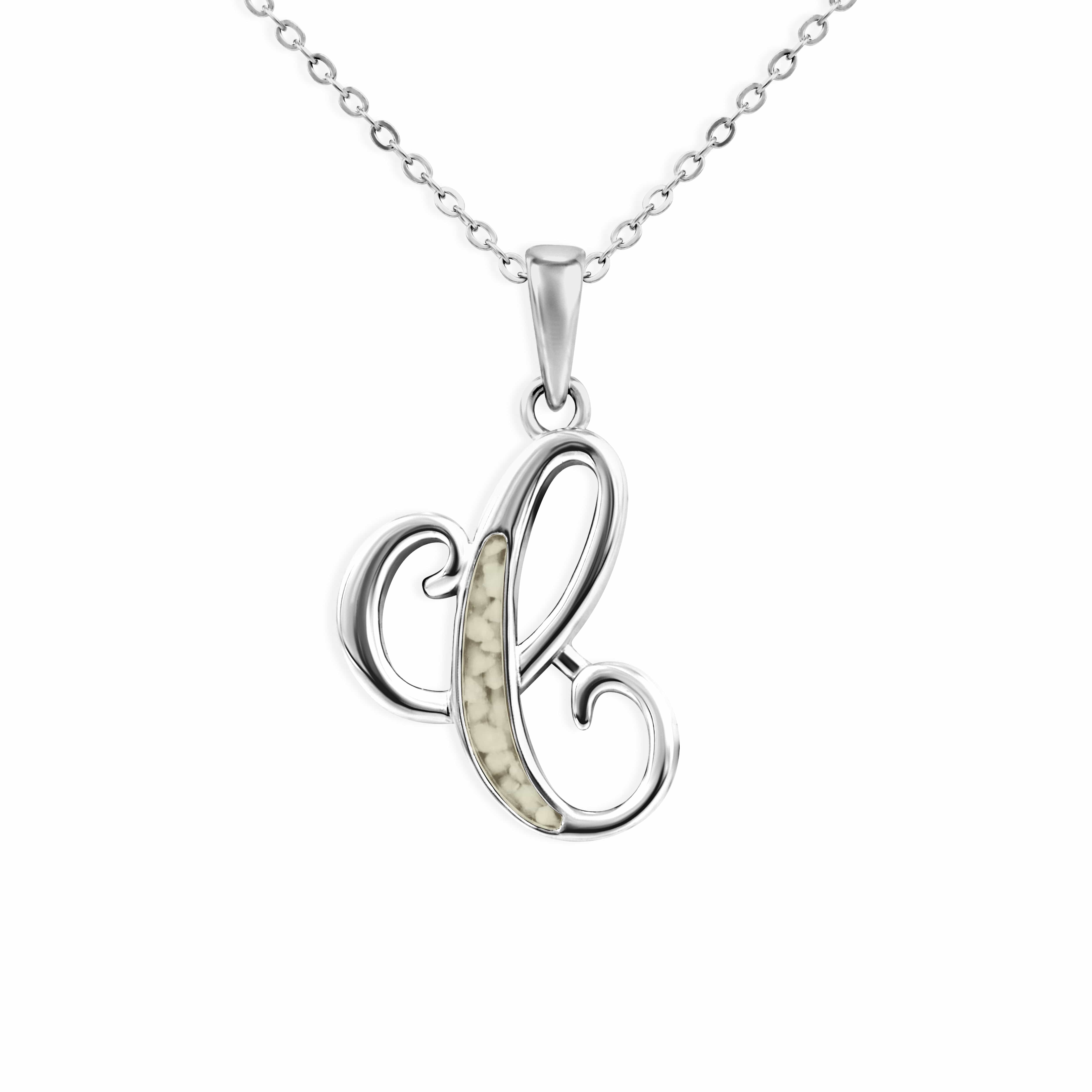 EverWith Alphabet Memorial Ashes Pendant - Letter C Transparent