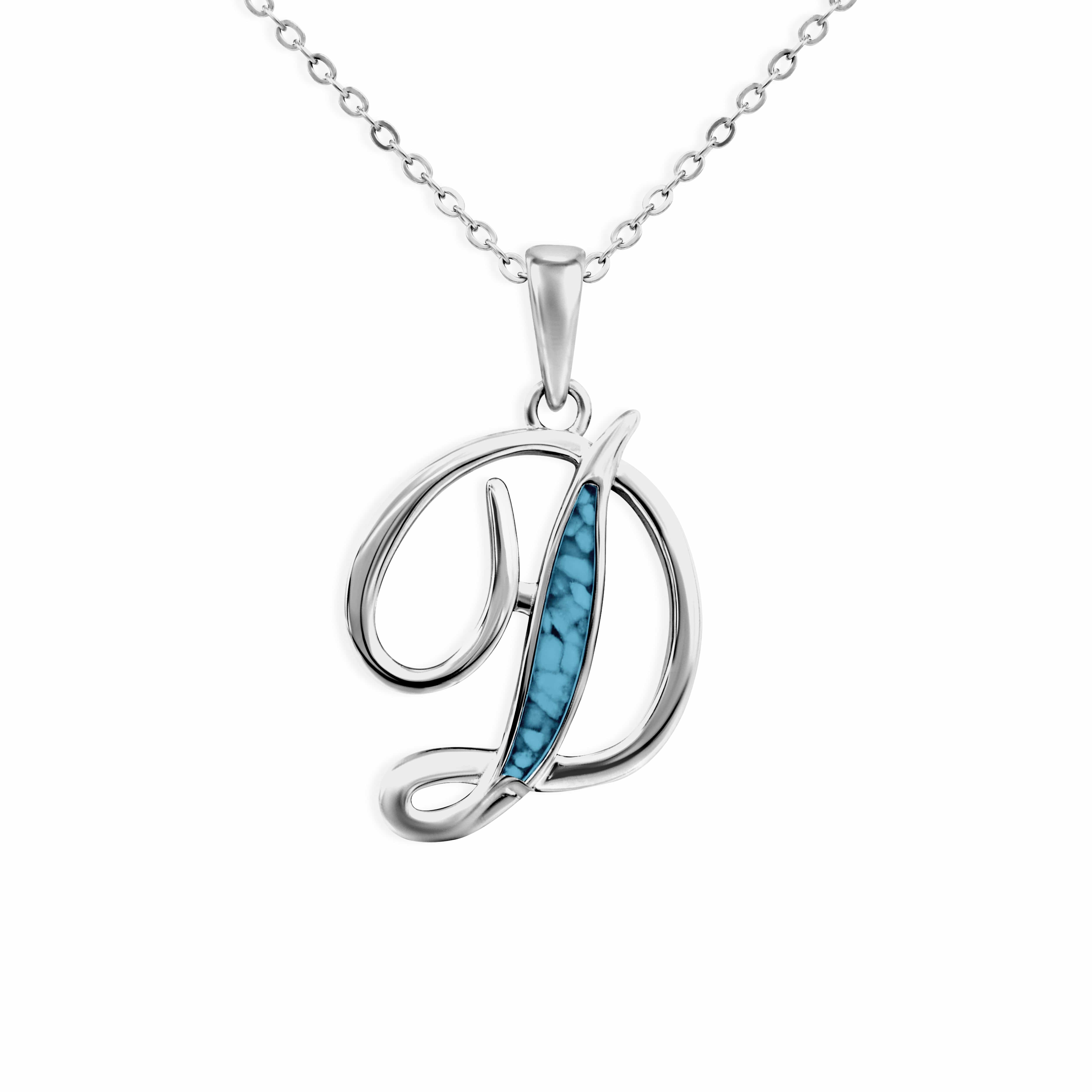 EverWith Alphabet Memorial Ashes Pendant - Letter D Blue