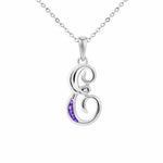 EverWith Alphabet Memorial Ashes Pendant - Letter E Purple
