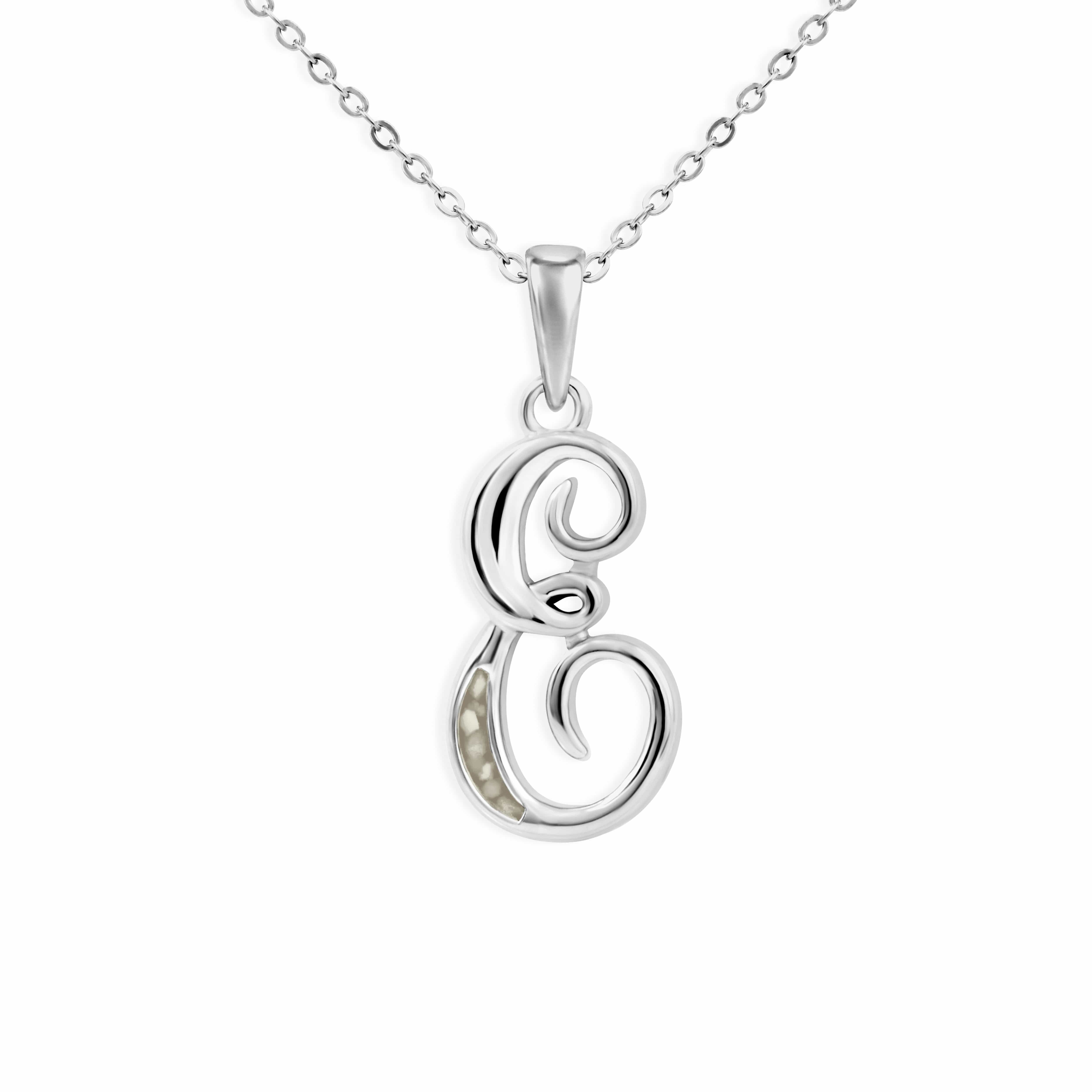 EverWith Alphabet Memorial Ashes Pendant - Letter E Transparent