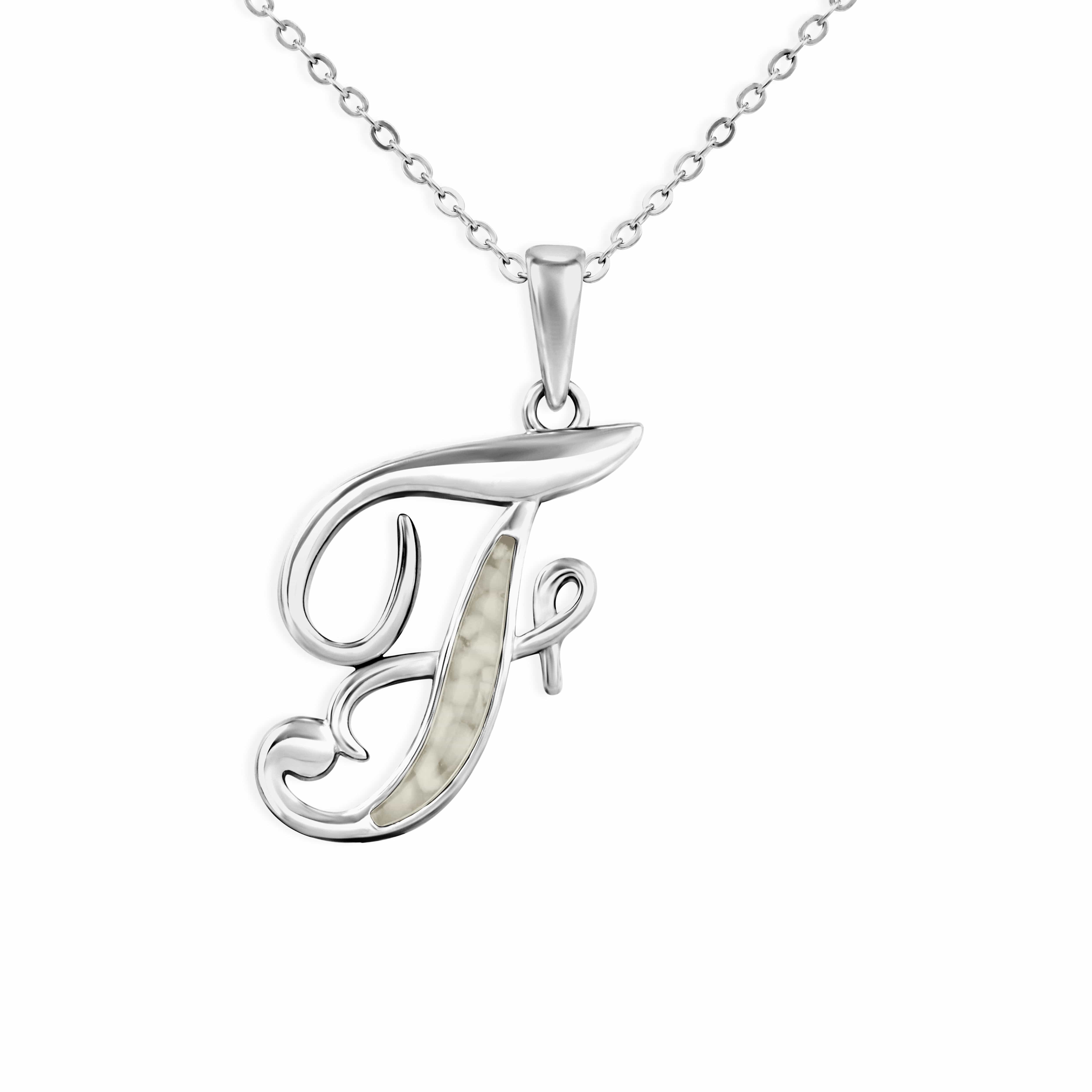 EverWith Alphabet Memorial Ashes Pendant - Letter F Transparent
