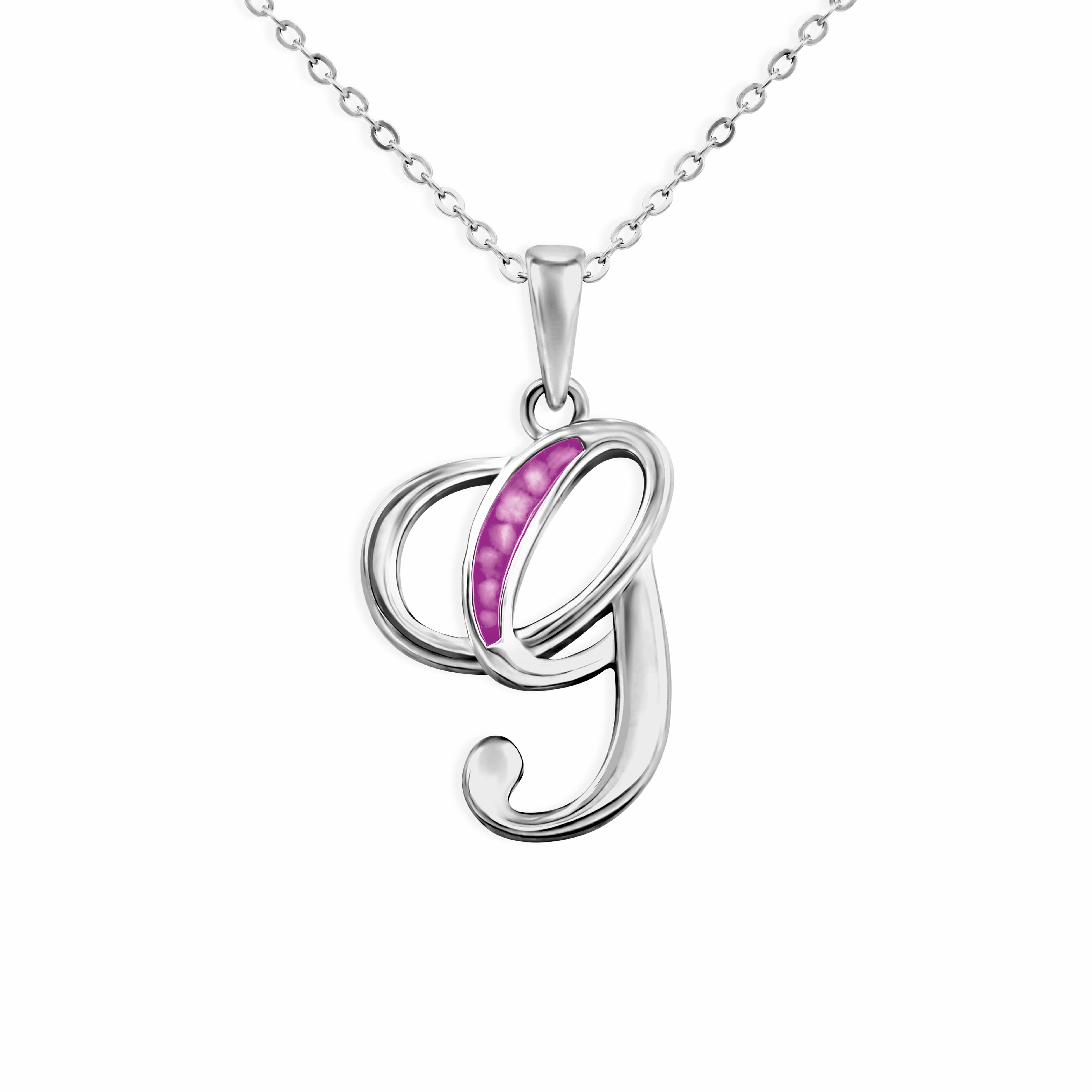 EverWith Alphabet Memorial Ashes Pendant - Letter G Pink