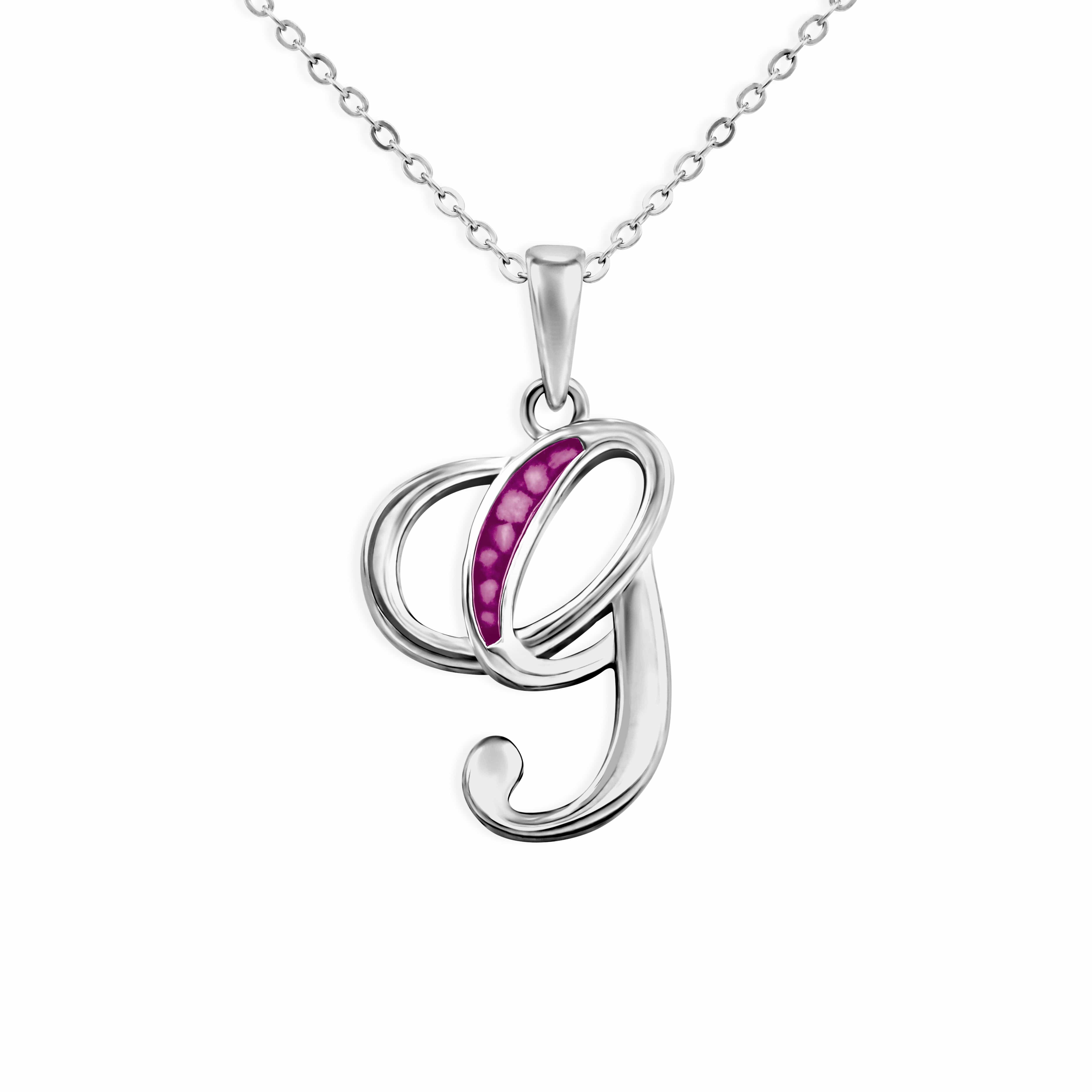 EverWith Alphabet Memorial Ashes Pendant - Letter G Violet