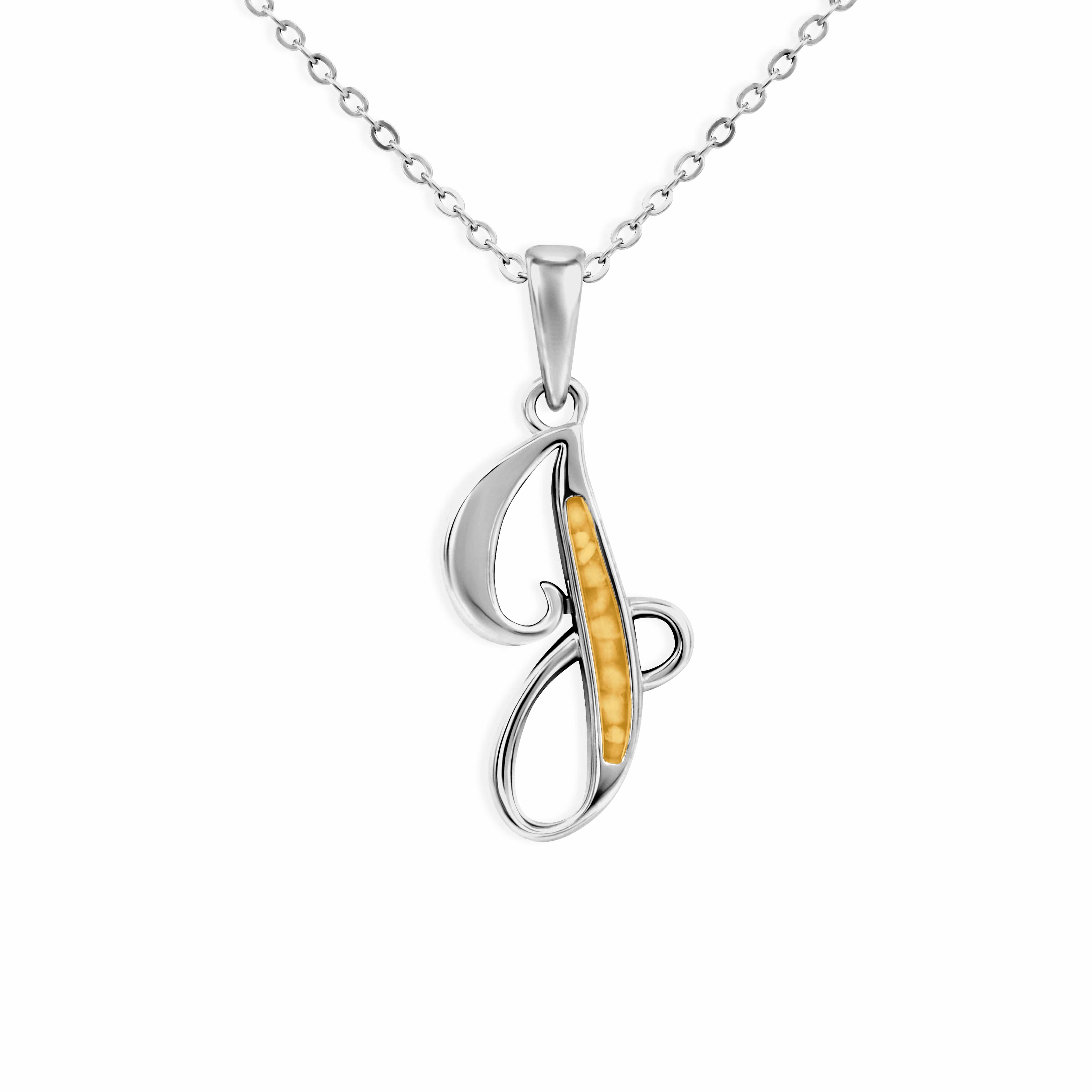 EverWith Alphabet Memorial Ashes Pendant - Letter J Orange
