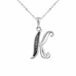 EverWith Alphabet Memorial Ashes Pendant - Letter K Black