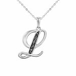 EverWith Alphabet Memorial Ashes Pendant - Letter L Black