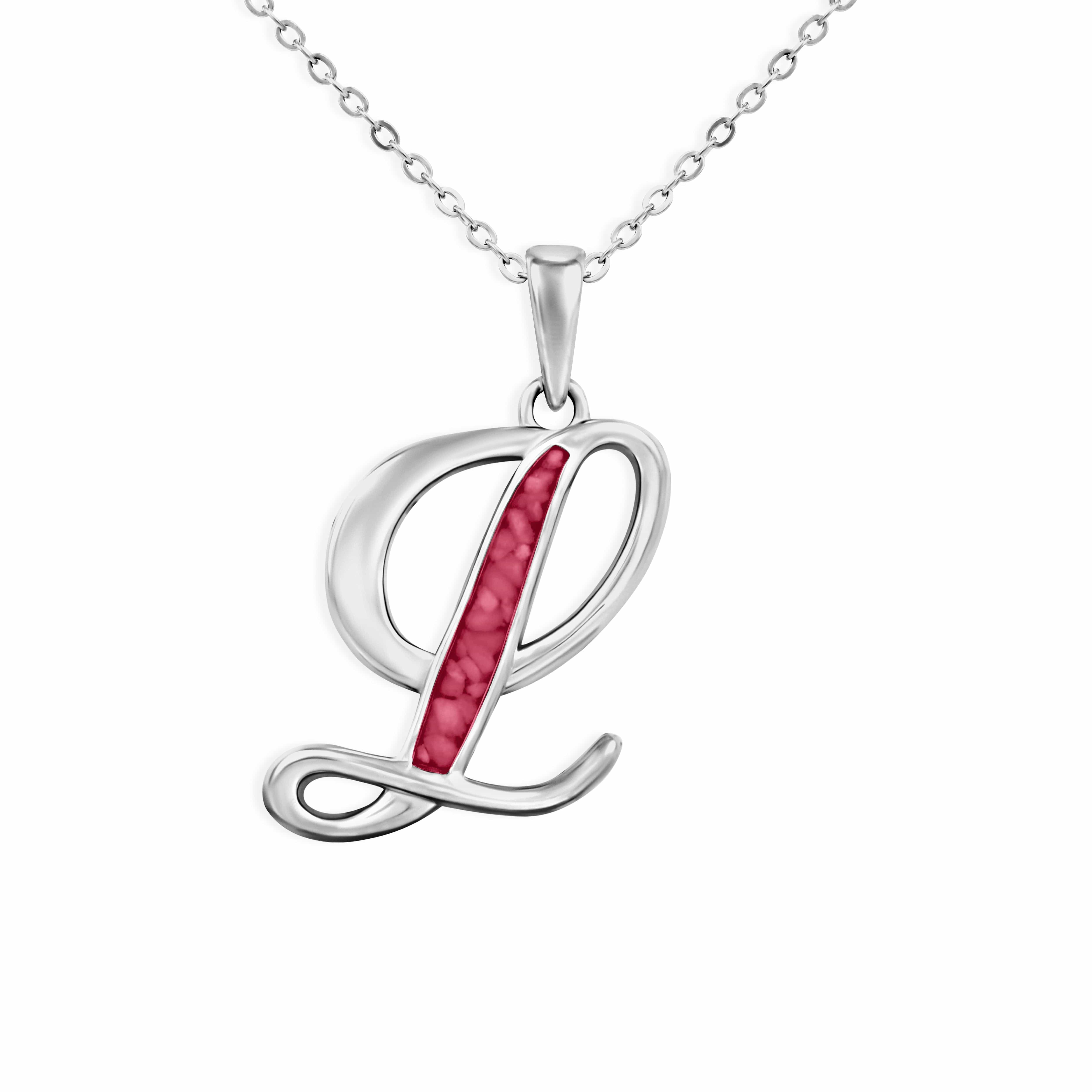 EverWith Alphabet Memorial Ashes Pendant - Letter L Red