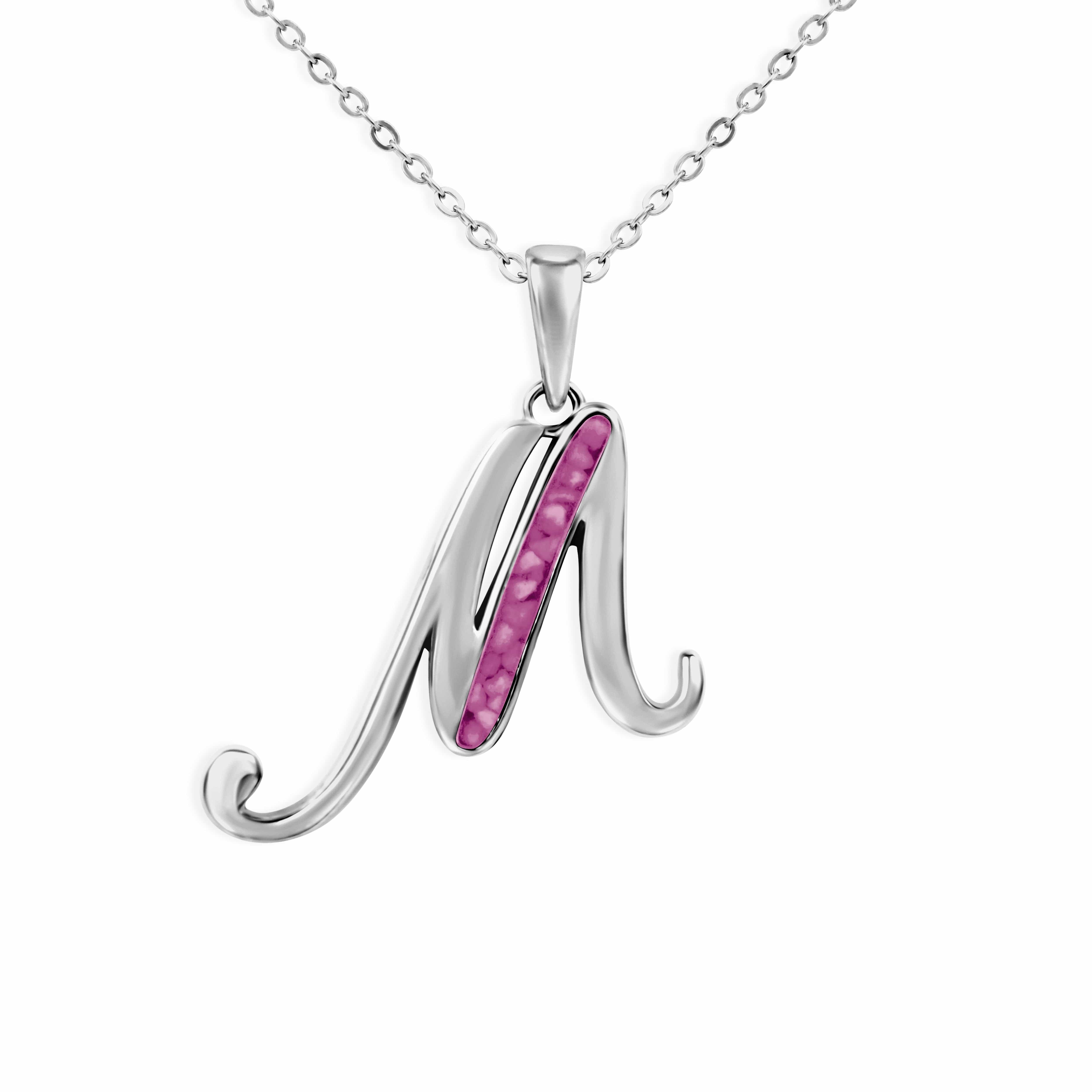 EverWith Alphabet Memorial Ashes Pendant - Letter M Violet