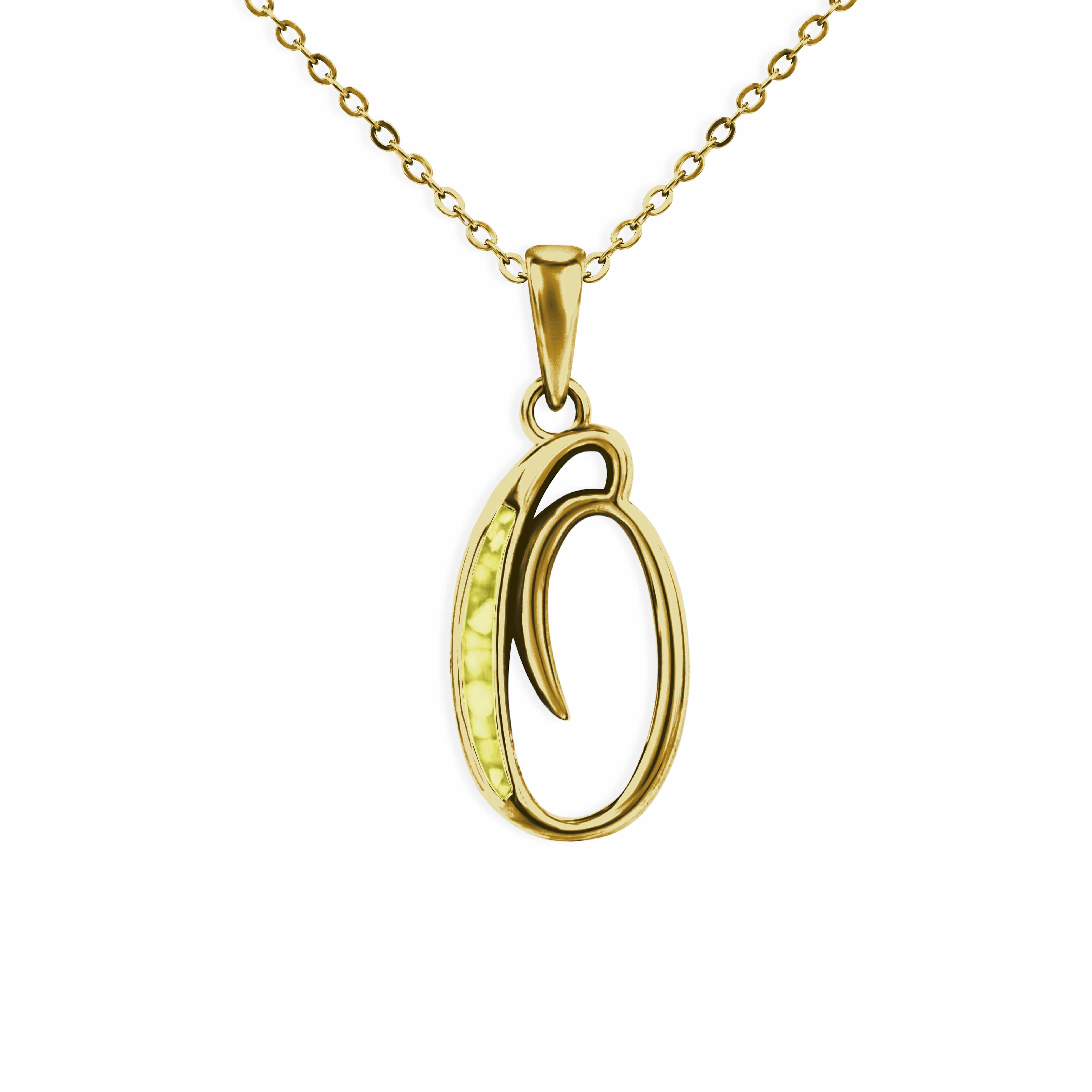 EverWith Alphabet Memorial Ashes Pendant - Letter O 9k Yellow Gold Yellow