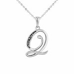 EverWith Alphabet Memorial Ashes Pendant - Letter Q Black