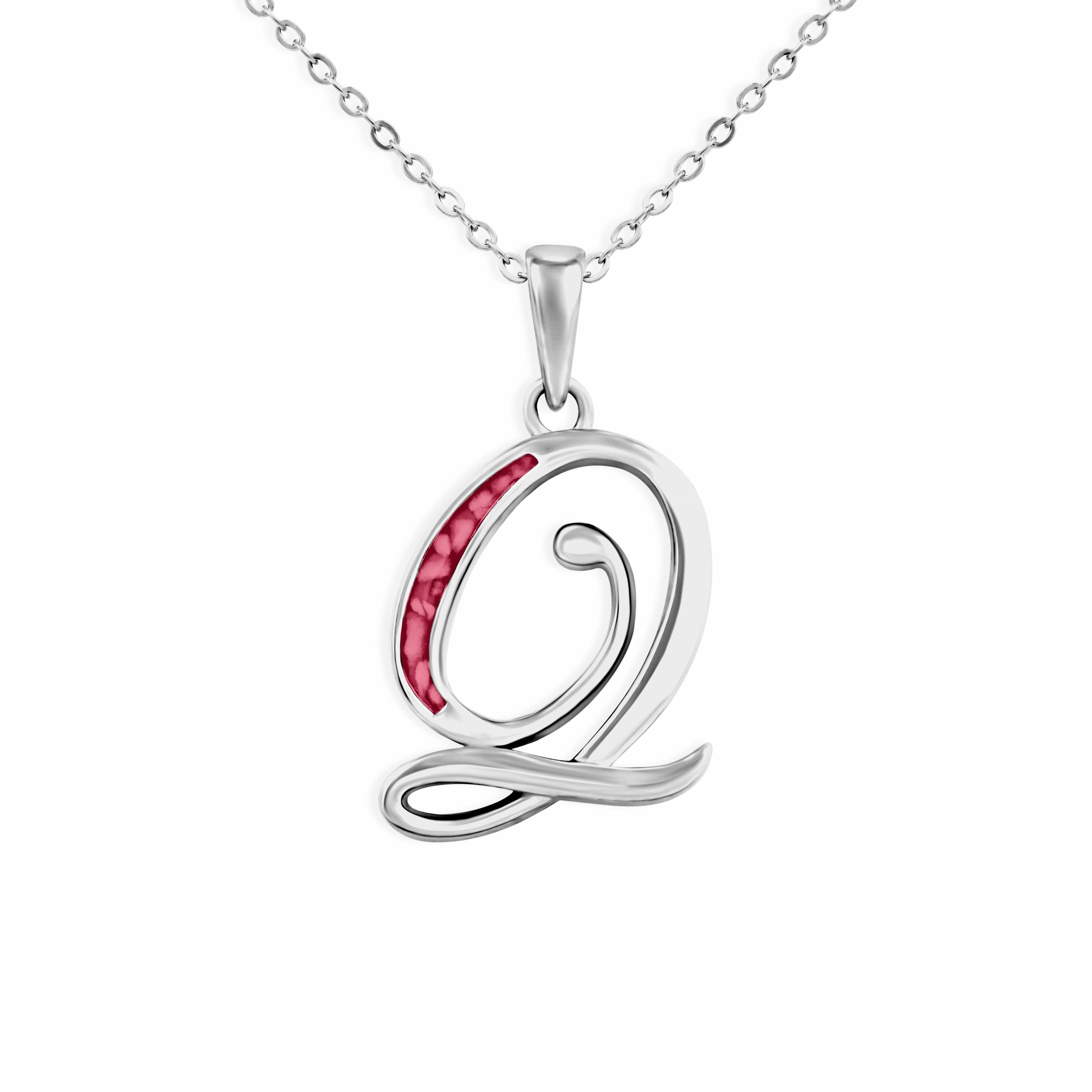 EverWith Alphabet Memorial Ashes Pendant - Letter Q Red