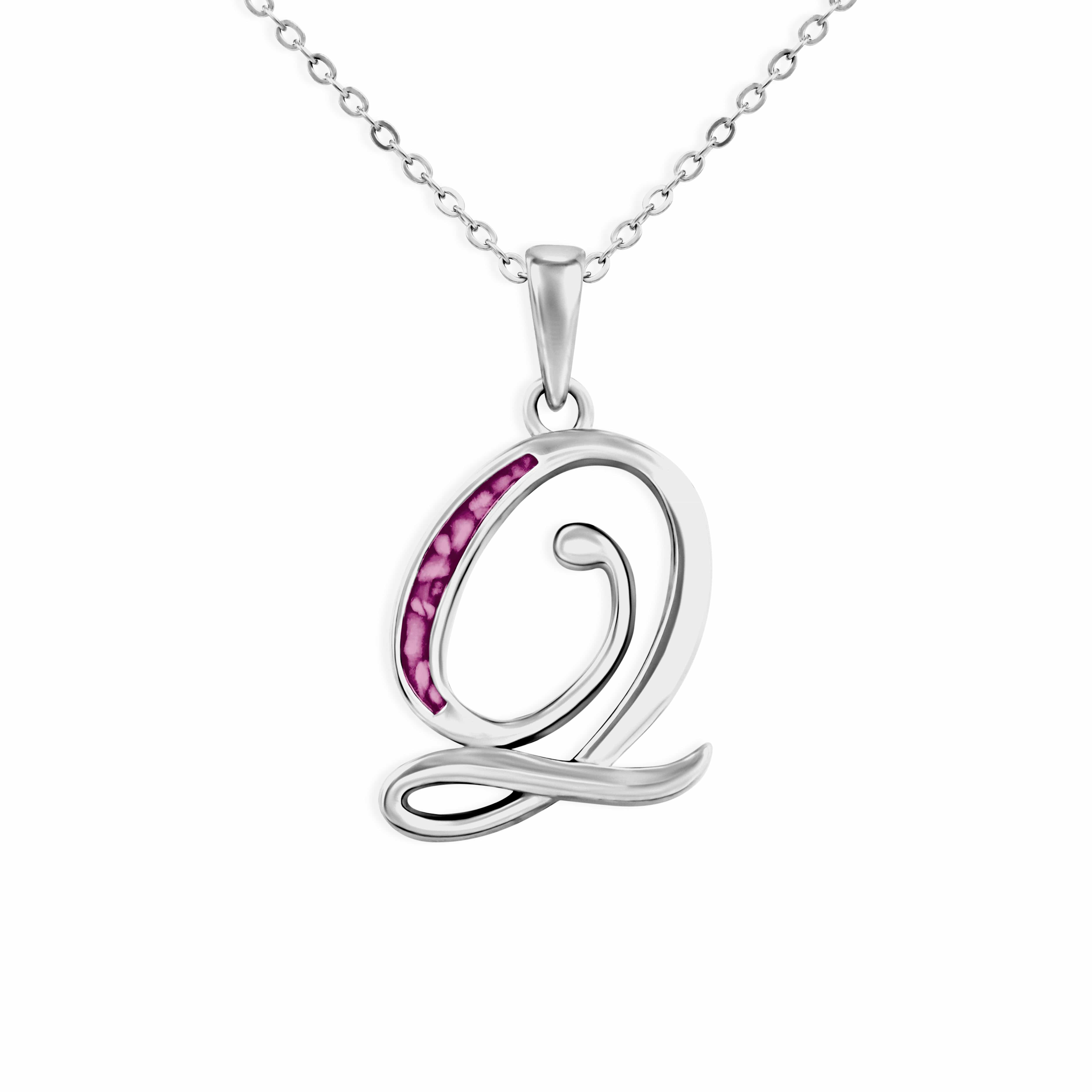 EverWith Alphabet Memorial Ashes Pendant - Letter Q Violet