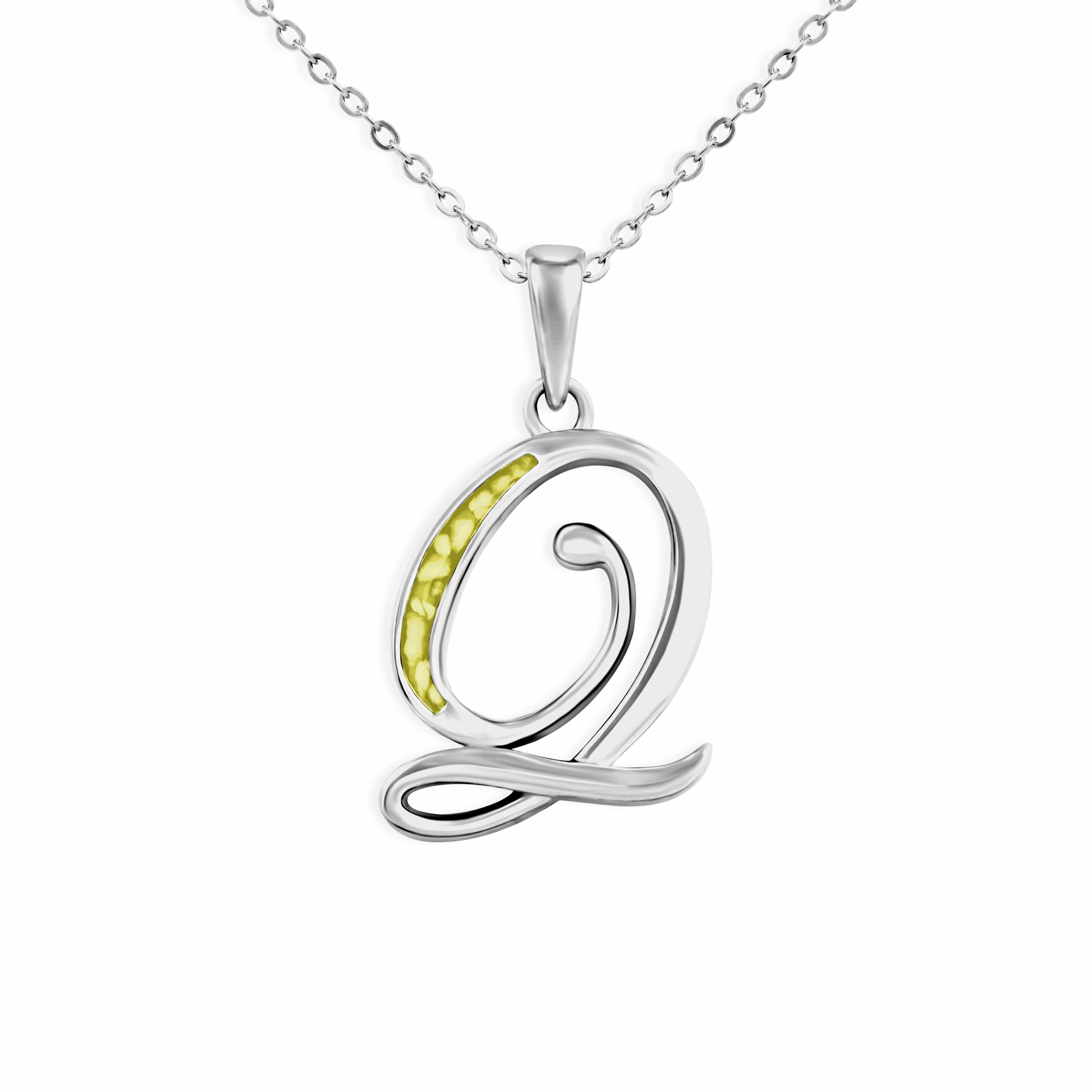 EverWith Alphabet Memorial Ashes Pendant - Letter Q Yellow