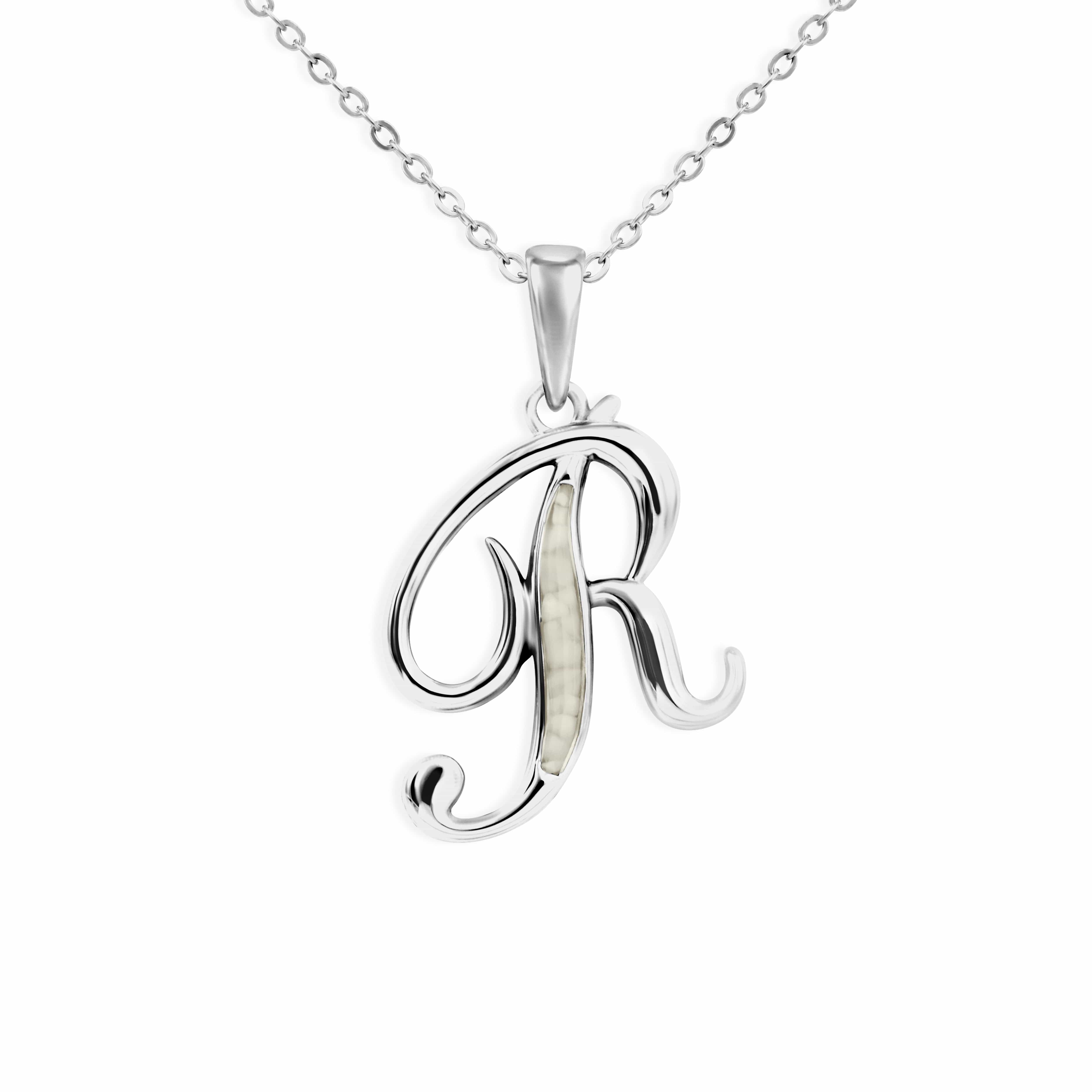 EverWith Alphabet Memorial Ashes Pendant - Letter R Transparent