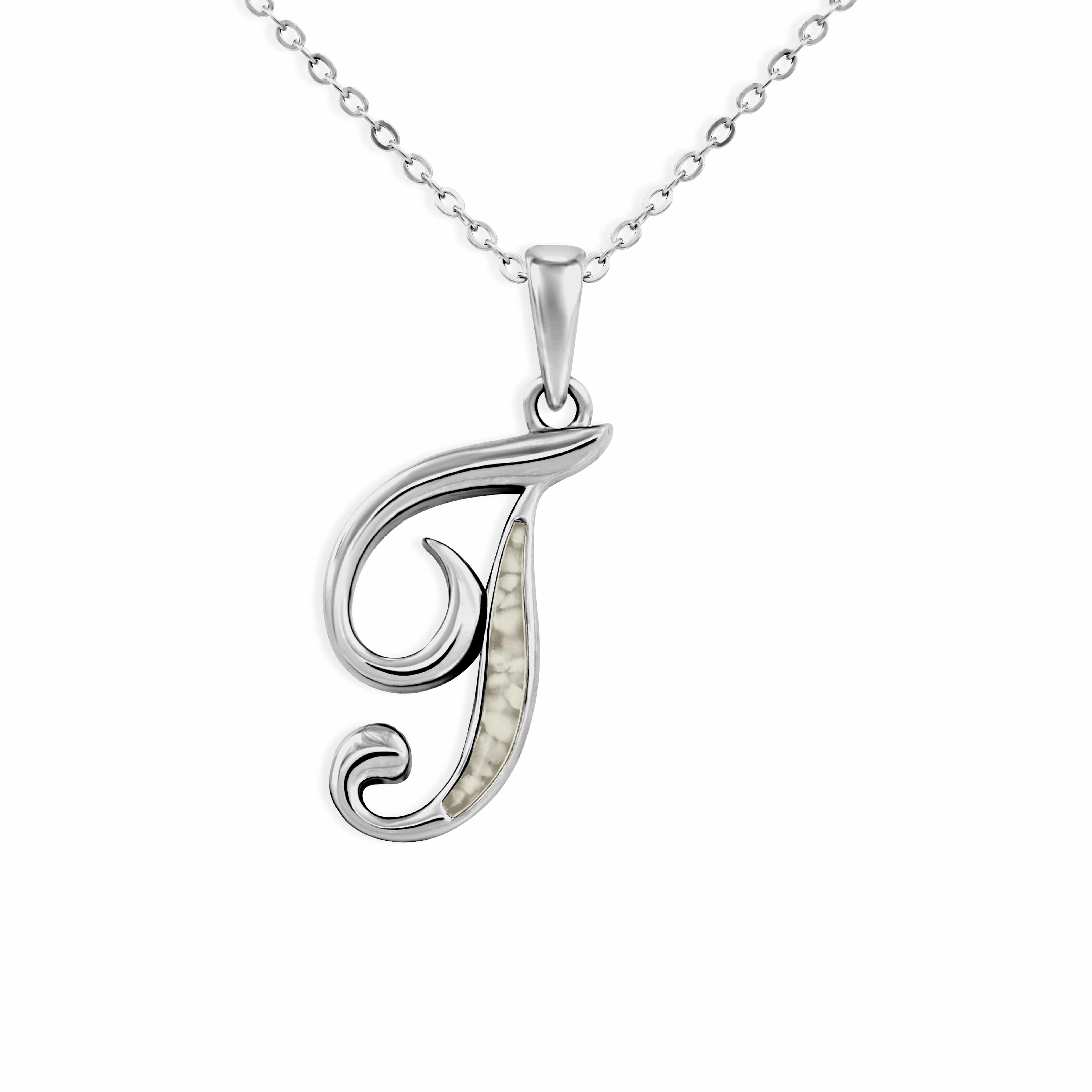 EverWith Alphabet Memorial Ashes Pendant - Letter T Transparent