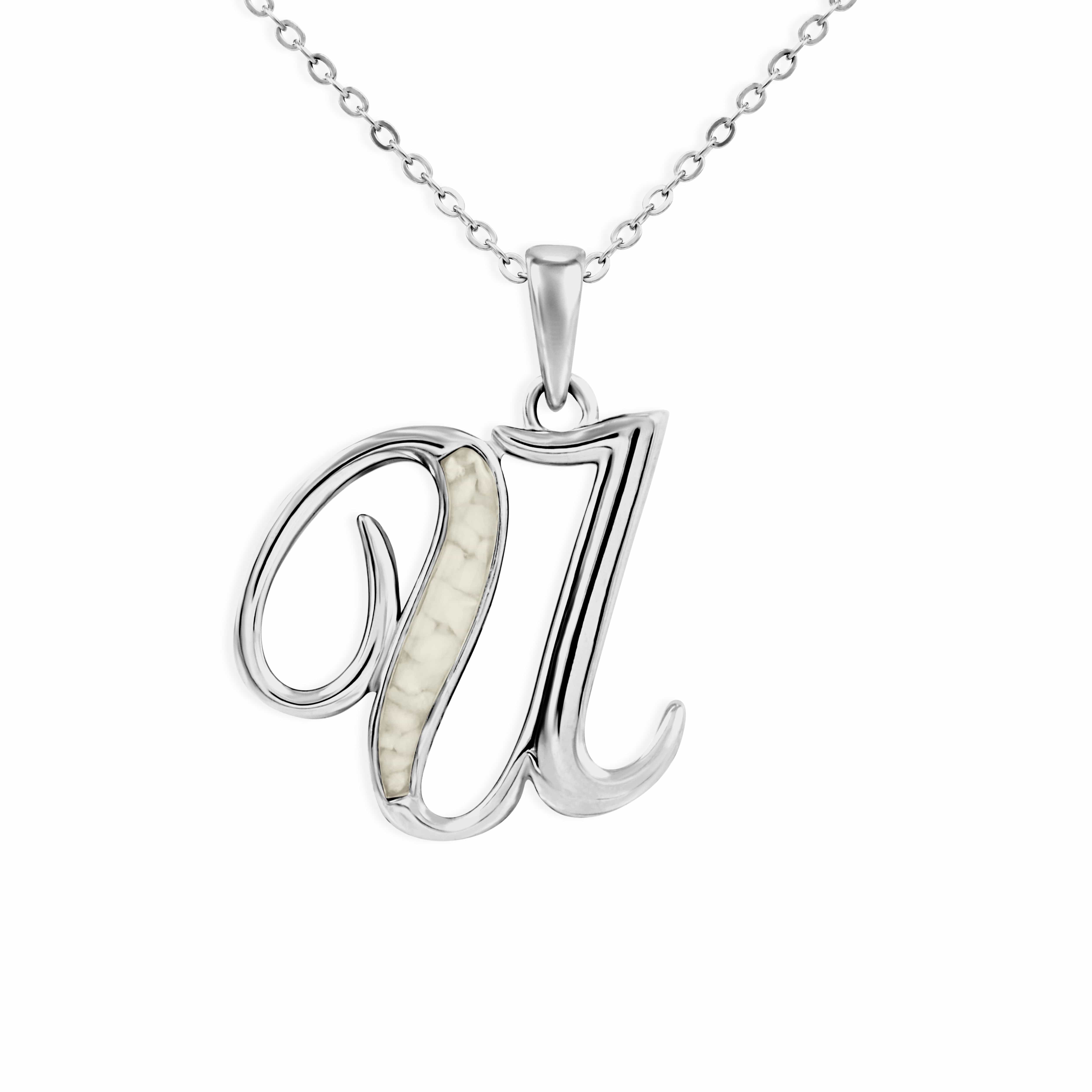 EverWith Alphabet Memorial Ashes Pendant - Letter U Transparent