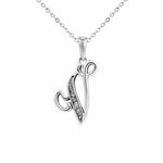 EverWith Alphabet Memorial Ashes Pendant - Letter V Black