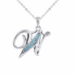 EverWith Alphabet Memorial Ashes Pendant - Letter W Blue