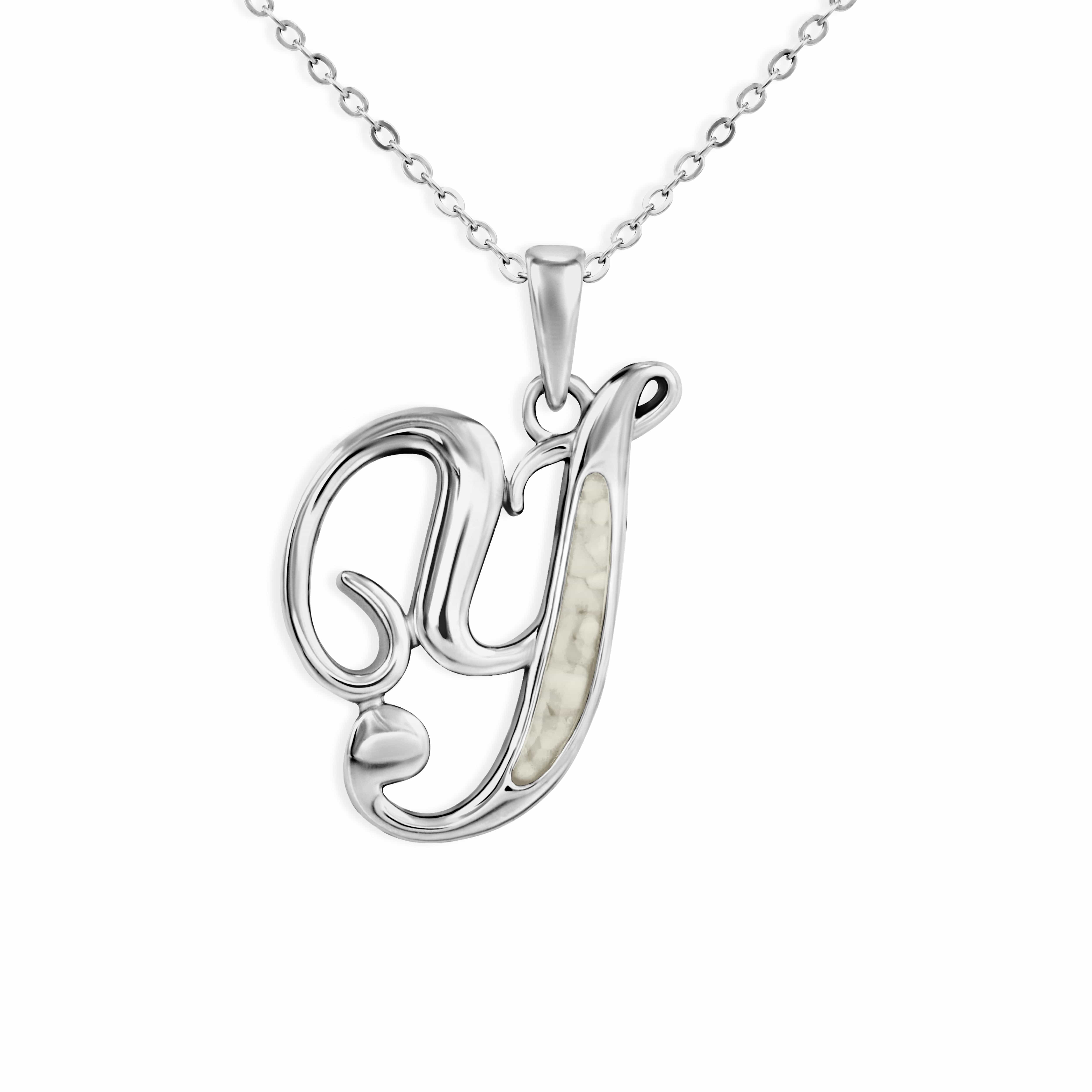 EverWith Alphabet Memorial Ashes Pendant - Letter Y Transparent