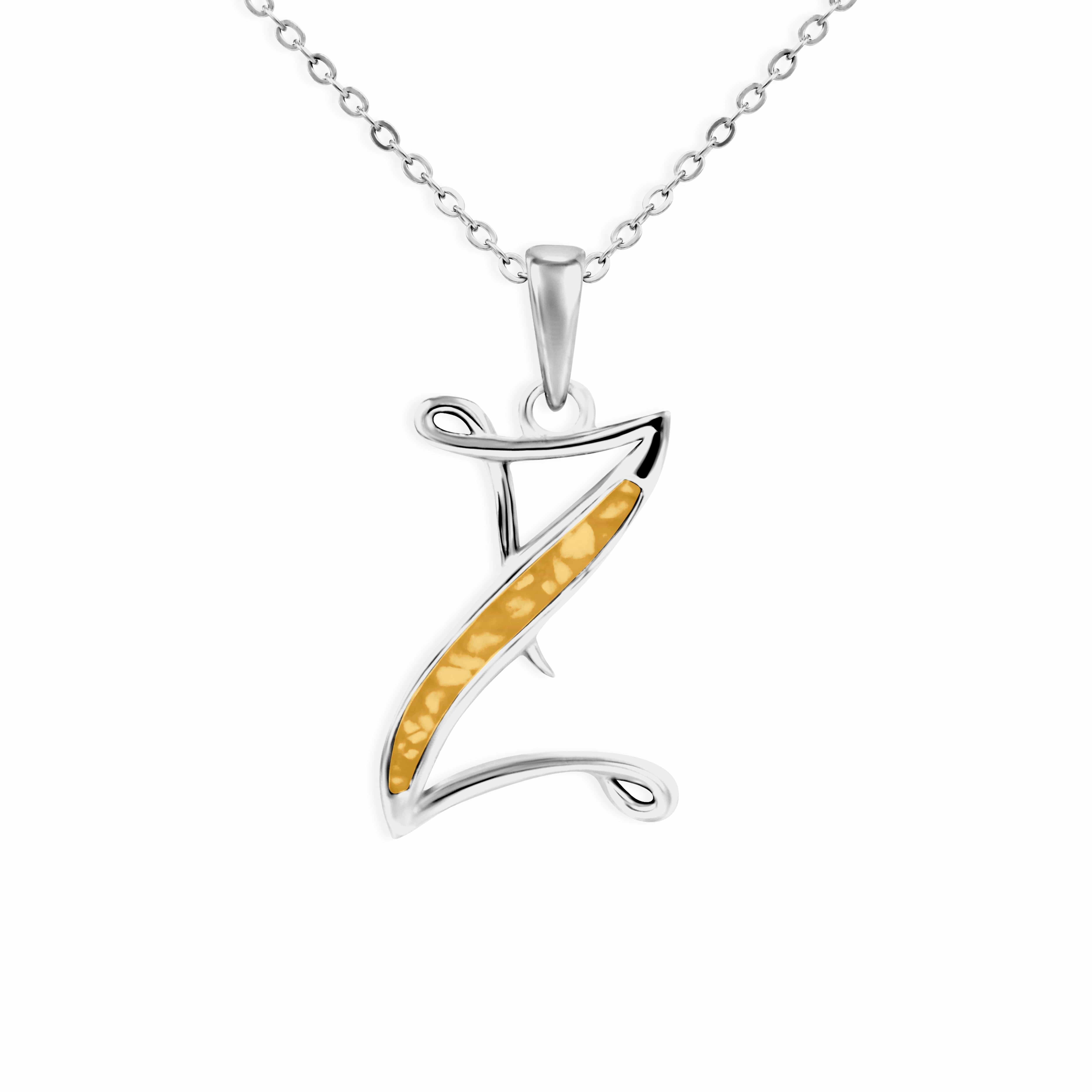 EverWith Alphabet Memorial Ashes Pendant - Letter Z Orange