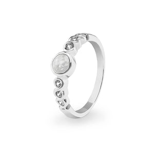 EverWith Ladies True Memorial Ashes Ring with Fine Crystals