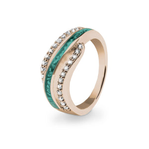 EverWith Ladies Oceans Memorial Ashes Ring with Fine Crystals