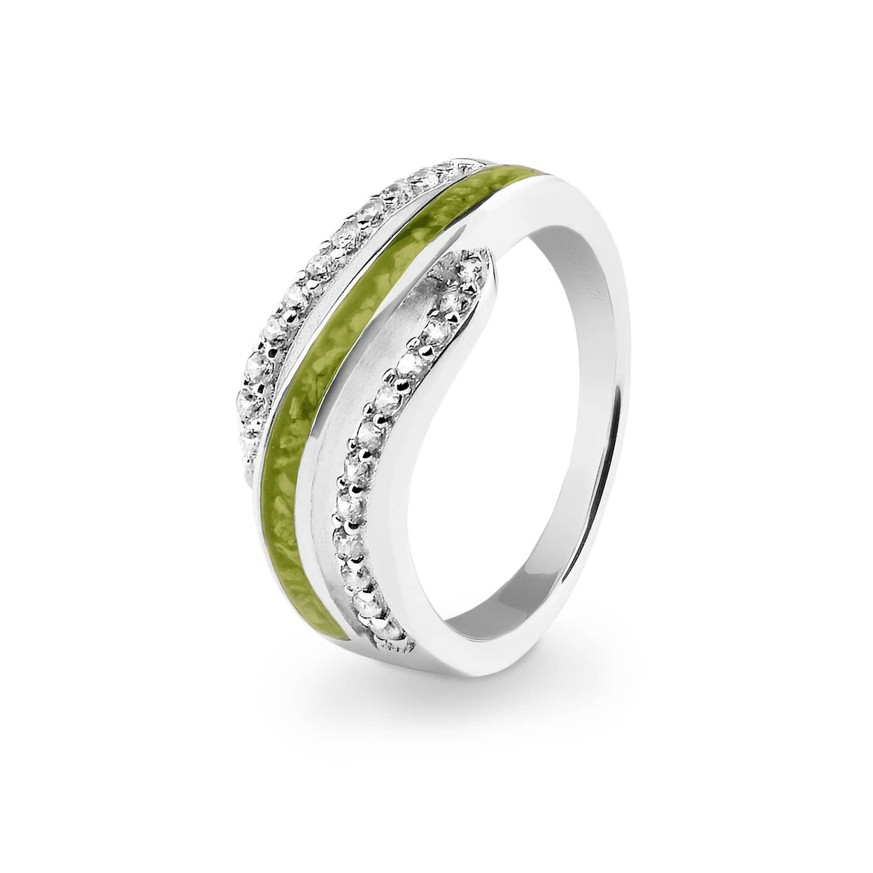 Load image into Gallery viewer, EverWith Ladies Oceans Memorial Ashes Ring with Fine Crystals