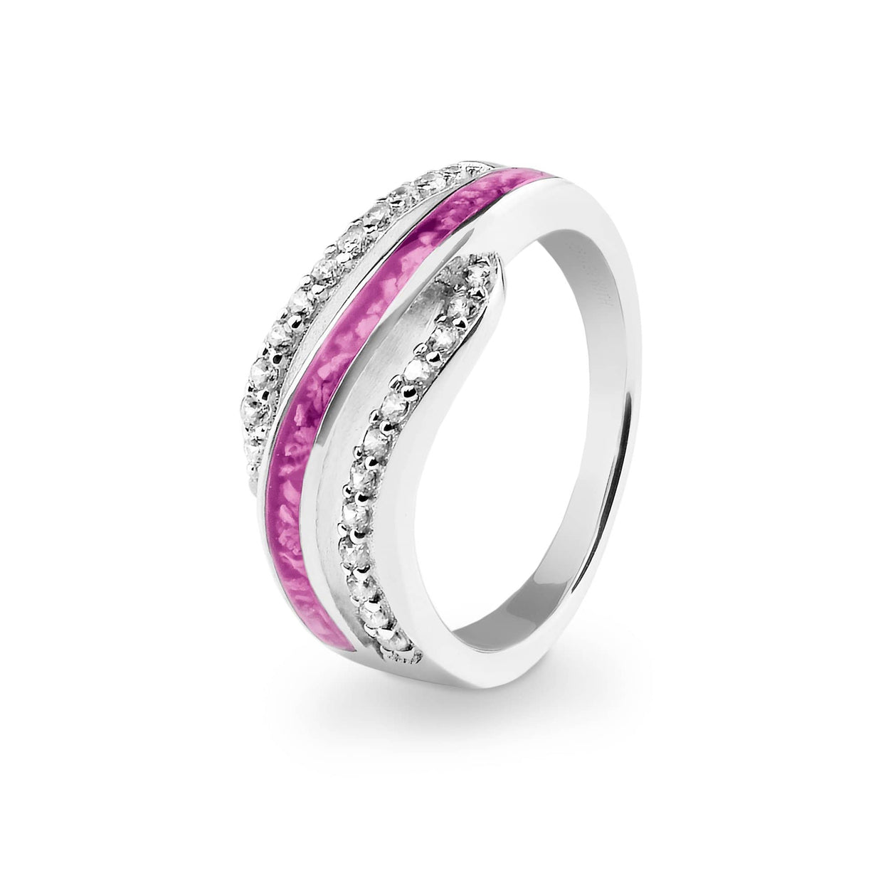 Load image into Gallery viewer, EverWith Ladies Oceans Memorial Ashes Ring with Fine Crystals