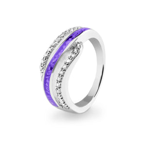 EverWith Ladies Oceans Memorial Ashes Ring with Fine Crystals