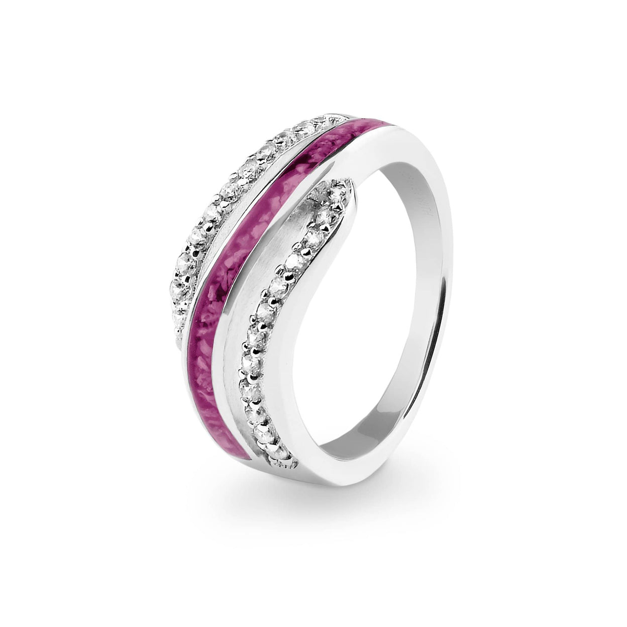 Load image into Gallery viewer, EverWith Ladies Oceans Memorial Ashes Ring with Fine Crystals