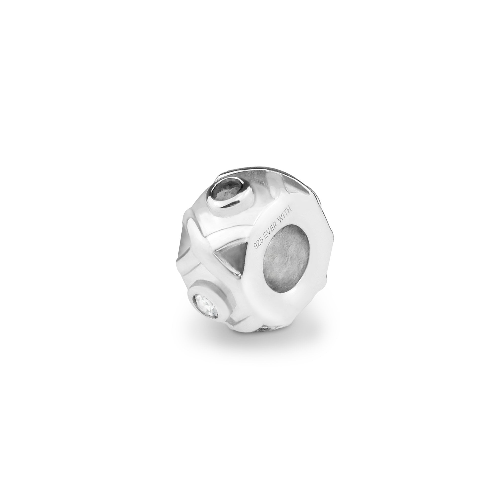 EverWith Peace Memorial Ashes Charm Bead with Fine Crystals Black