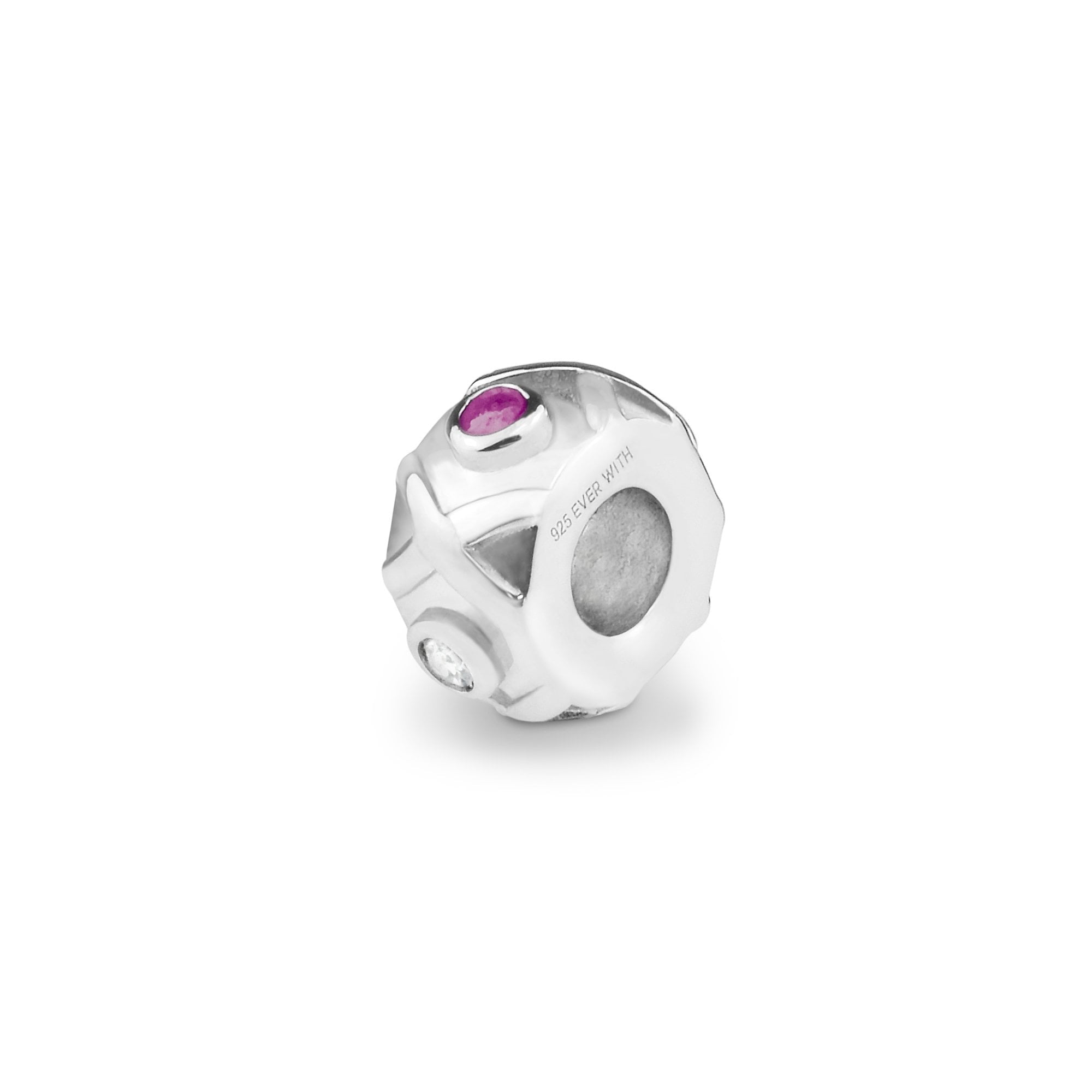 EverWith Peace Memorial Ashes Charm Bead with Fine Crystals Pink