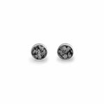 EverWith Ladies Classic Round Memorial Ashes Earrings Black