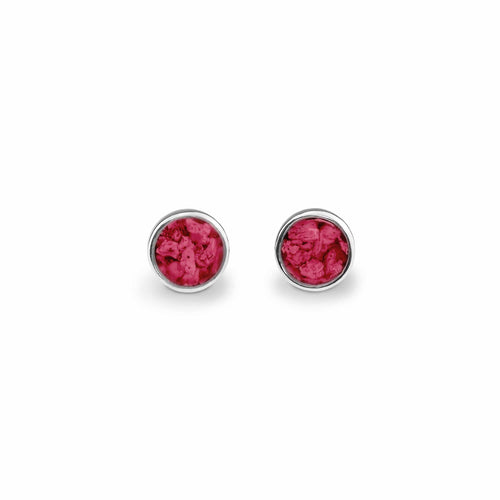 EverWith Ladies Classic Round Memorial Ashes Earrings