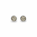 EverWith Ladies Classic Round Memorial Ashes Earrings Transparent