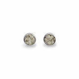EverWith Ladies Classic Round Memorial Ashes Earrings Transparent