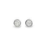 EverWith Ladies Classic Round Memorial Ashes Earrings White
