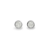 EverWith Ladies Classic Round Memorial Ashes Earrings White