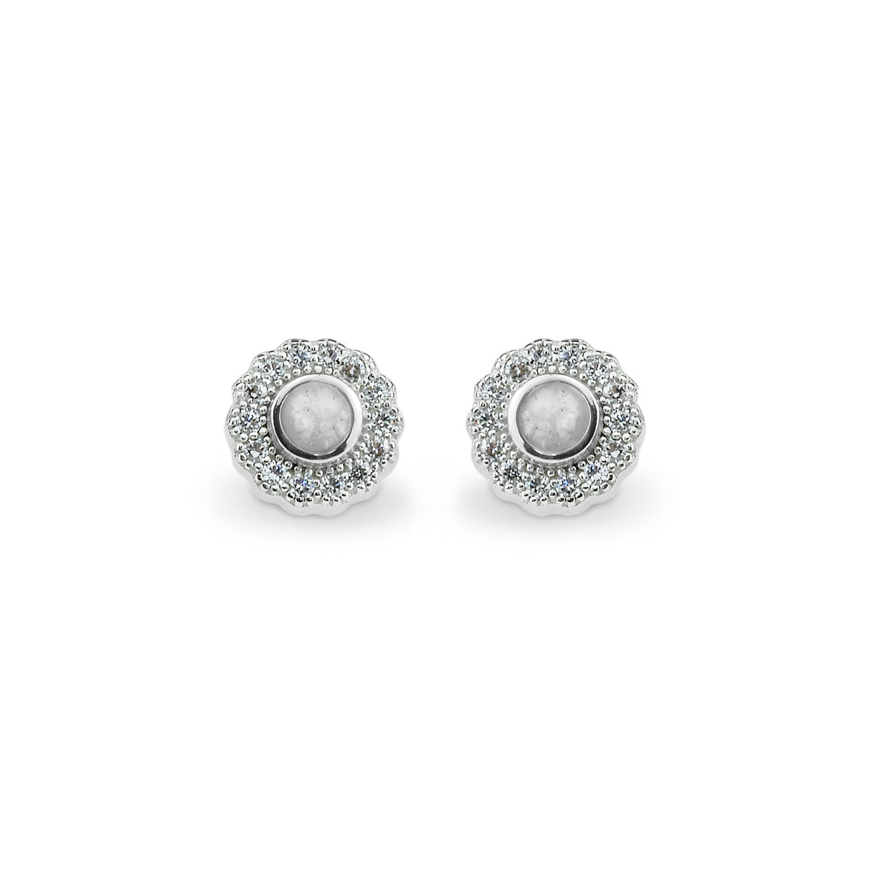 Load image into Gallery viewer, EverWith Ladies Petals Memorial Ashes Earrings with Fine Crystals