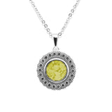 EverWith Ladies Petals Memorial Ashes Pendant with Fine Crystals Yellow