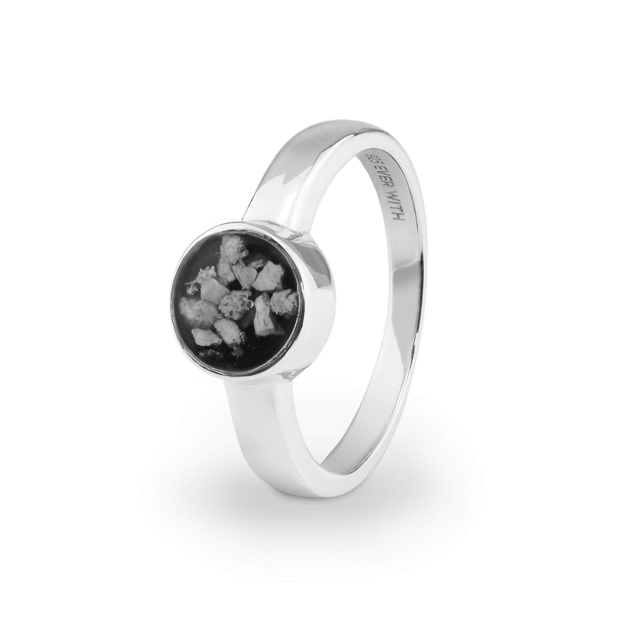 EverWith Ladies Classic Round Memorial Ashes Ring Black