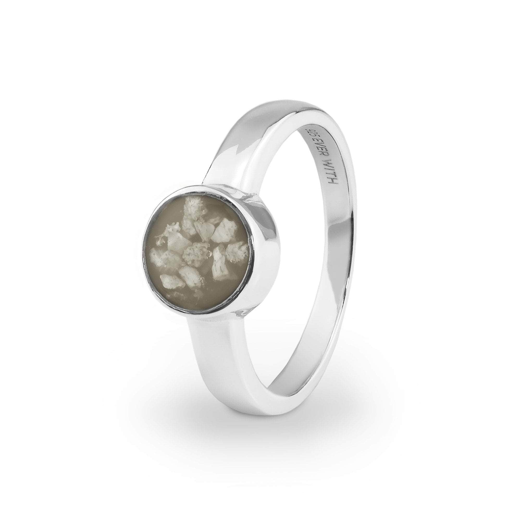 EverWith Ladies Classic Round Memorial Ashes Ring Transparent
