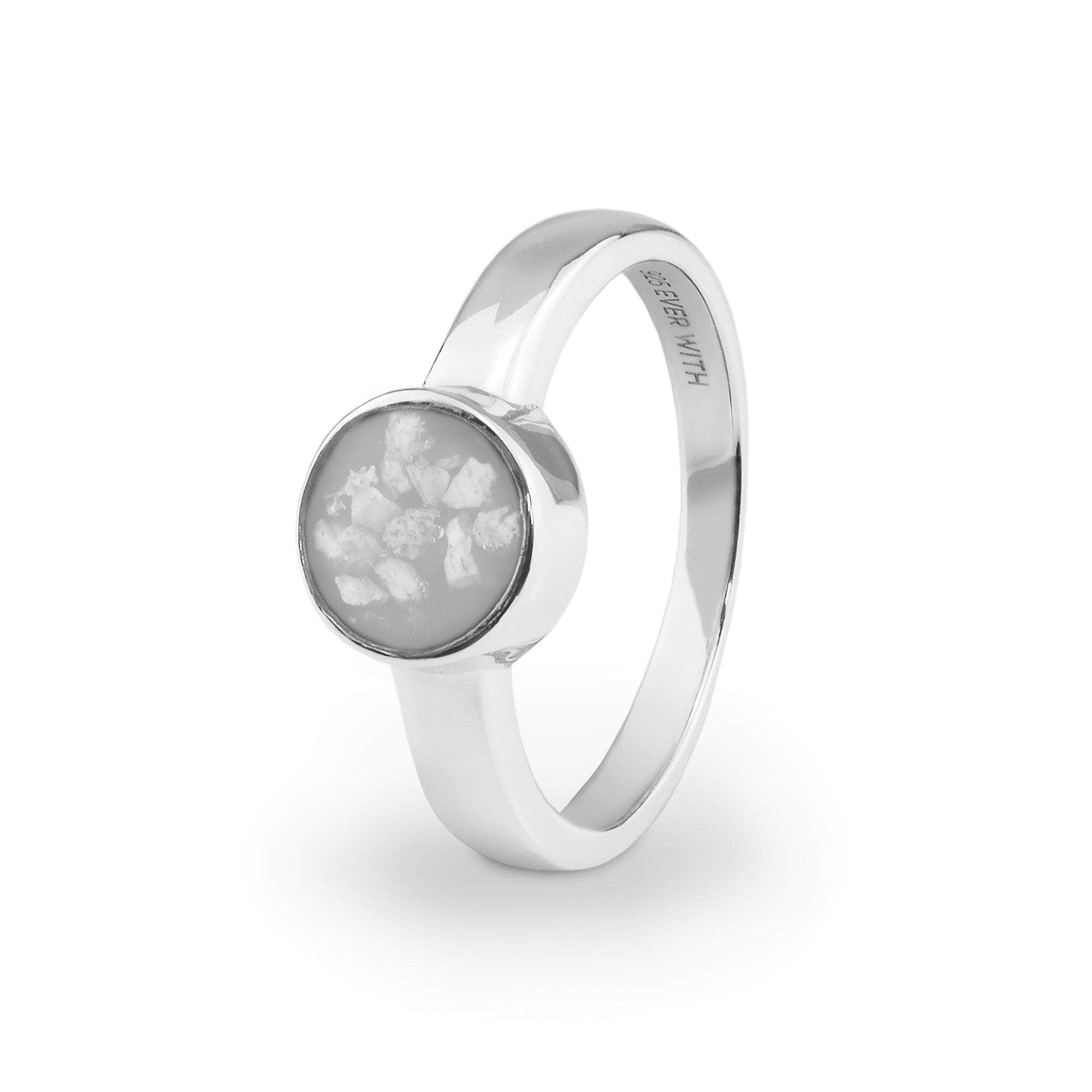 EverWith Ladies Classic Round Memorial Ashes Ring White