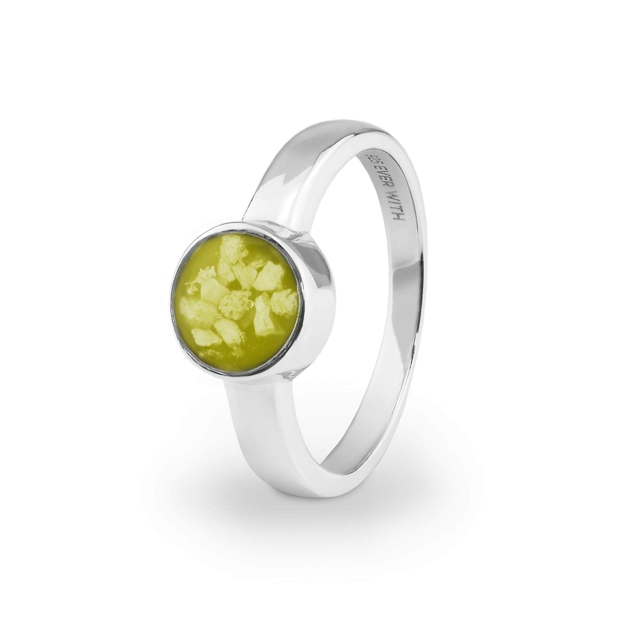 EverWith Ladies Classic Round Memorial Ashes Ring Yellow