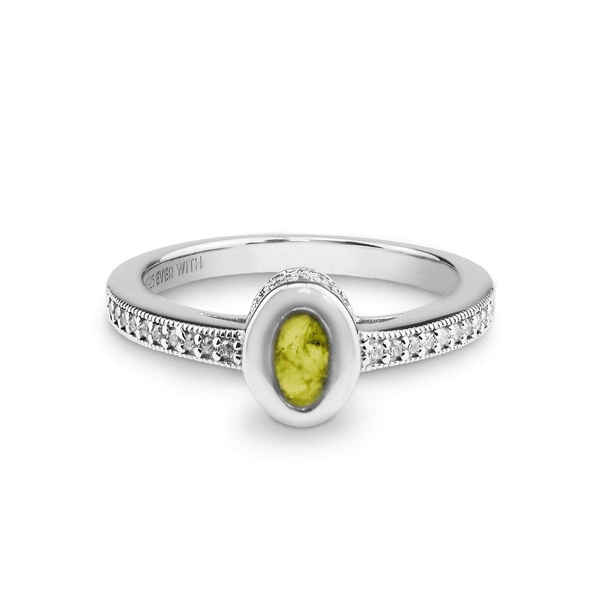 Load image into Gallery viewer, EverWith Ladies Oval Halo Memorial Ashes Ring with Fine Crystals