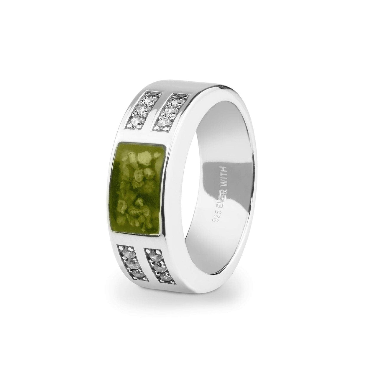 Load image into Gallery viewer, EverWith Gents Oblong Memorial Ashes Ring with Fine Crystals