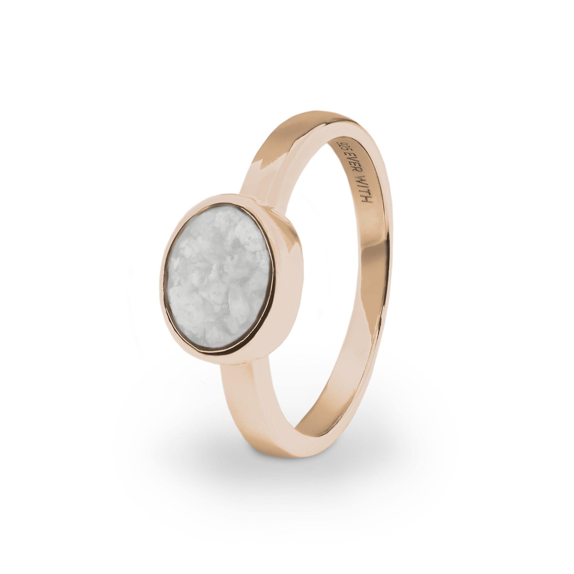 EverWith Ladies Oval Memorial Ashes Ring 9k Rose Gold White