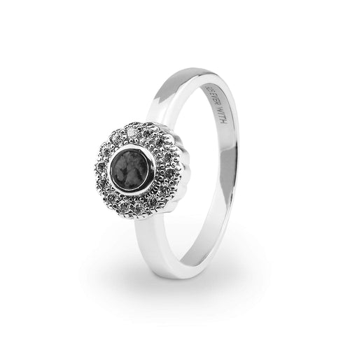 EverWith Ladies Petals Memorial Ashes Ring with Fine Crystals