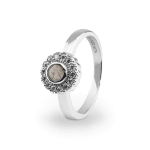 EverWith Ladies Petals Memorial Ashes Ring with Fine Crystals
